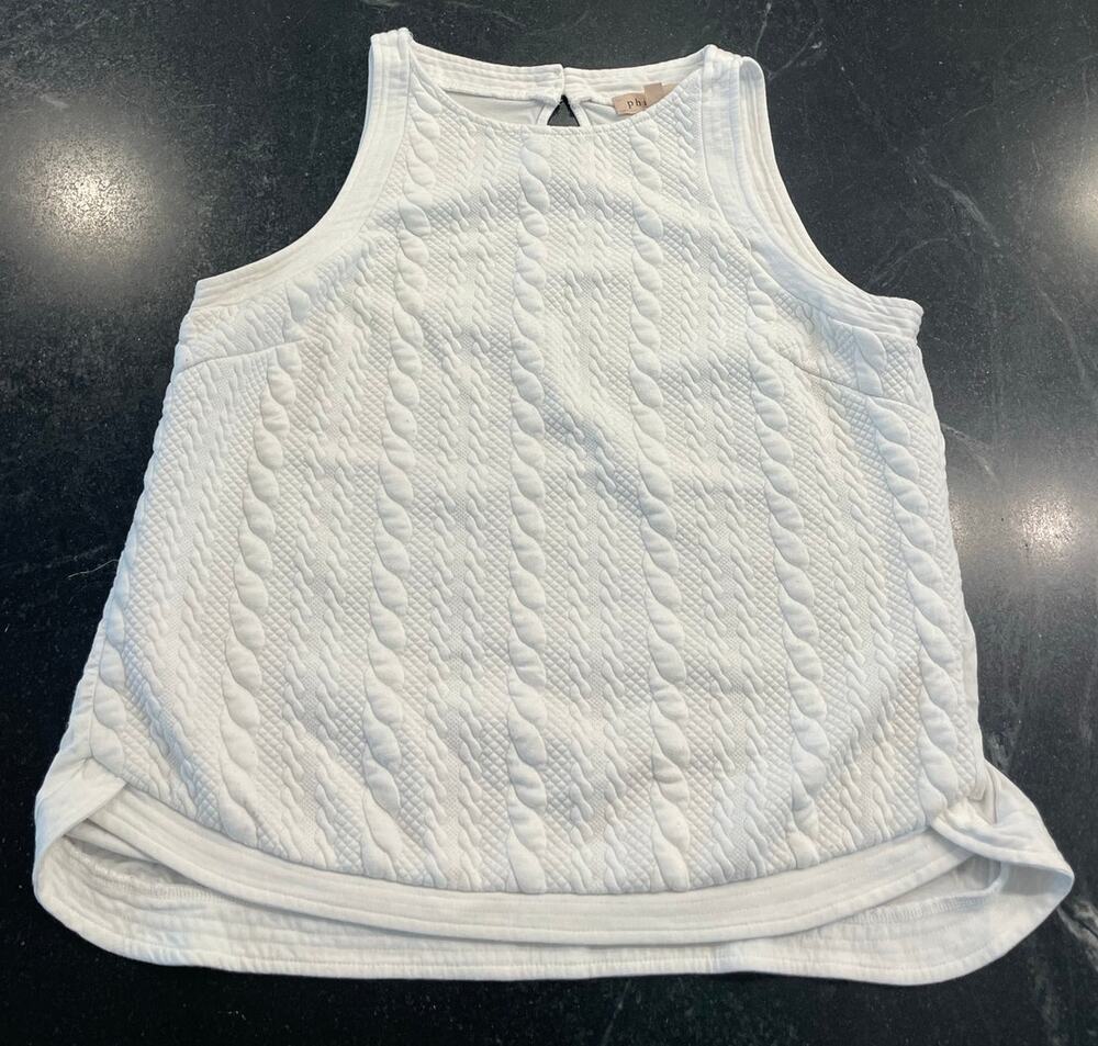 Philosophy Republic Clothing white cable knit tank top LG
